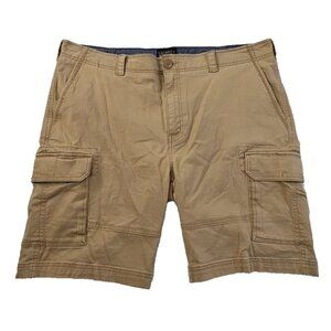 Cremieux Premium Denim Men's Cargo Shorts 42W Stretch Khaki Six Pockets EUC LN